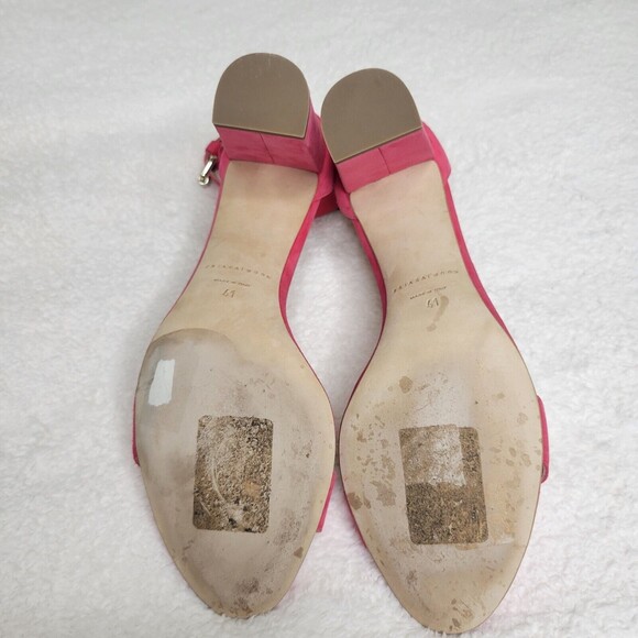BRIAN ATWOOD Margo Sandal Pink Suede Block Heel sandals ankle strap Women's 41 - Picture 9 of 11